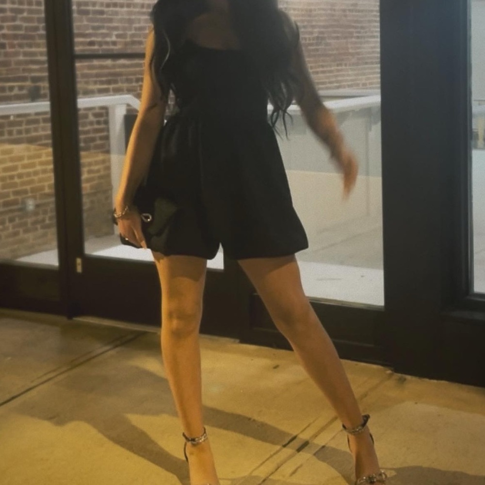 black simple classy mini dress